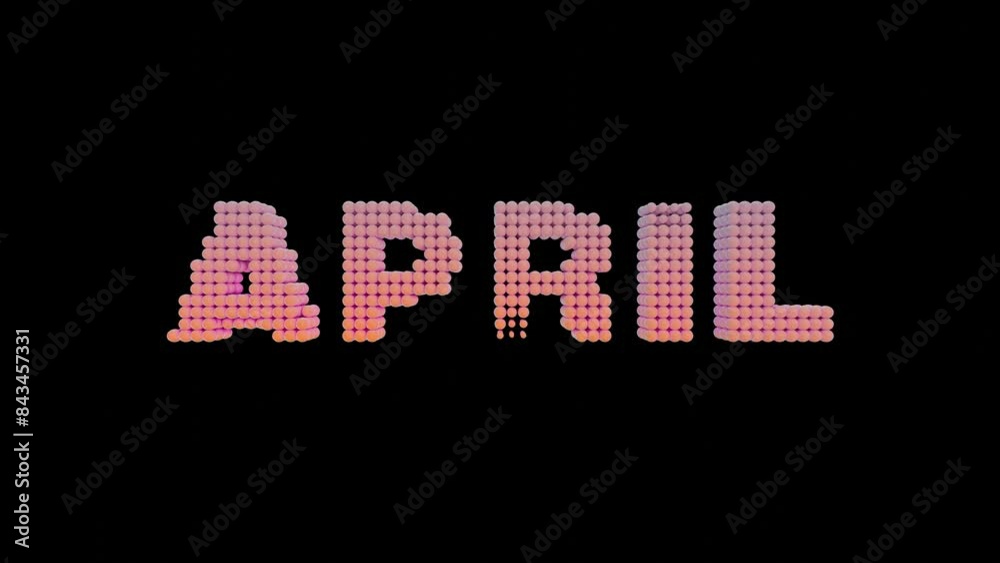 Poster april - 3d pastel gradient isolated loop video