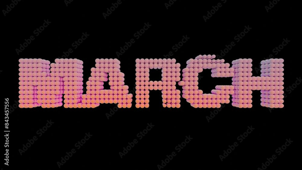 Poster march - 3d pastel gradient isolated loop video