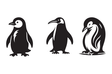 Naklejka premium penguin silhouette vector illustation