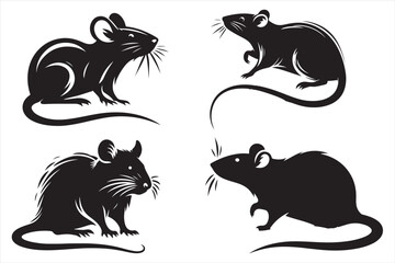Rat silhouette vector illustation