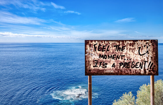 Sign on the west coast, Puntagorda, Island La Palma, Canary Islands, Spain, Europe.