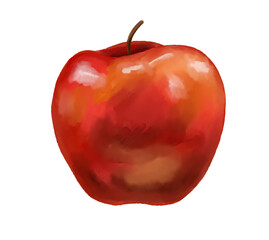 red apple painted with an artistic brush