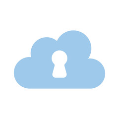 Keyhole with cloud amazing vector of cloud protection, cloud security icon