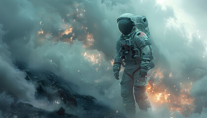 Fototapeta premium astronaut in space