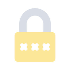 Password on padlock, icon of security protection