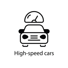 High-speed cars vector icon