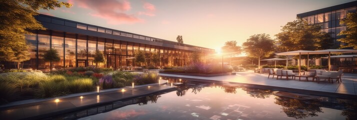Fototapeta premium futuristic designed architecture of super modern luxury hotel