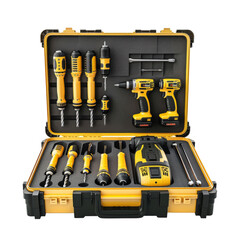 Dual Power Duo: Genuine Drill and Driver Combo Kits Displayed Isolated On Transparent Background