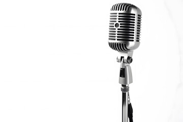 Fototapeta premium Retro style microphone isolated on white background