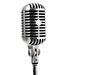 Fototapeta premium Retro style microphone isolated on white background