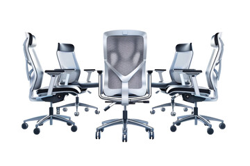 Comfort Meets Productivity: Authentic Ergonomic Office Chair Isolated On Transparent Background