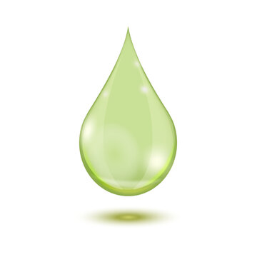 A realistic drop of olive oil, honey, collagen.