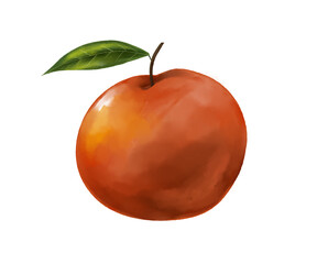 red apple painted with an artistic brush