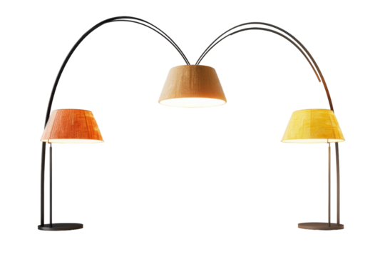 Minimalist Arched Lamp Designs Isolated On Transparent Background