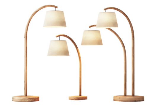 Space-Saving Arched Floor Lights Isolated On Transparent Background