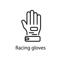 Racing gloves vector icon