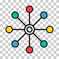 Multichannel digital design icon, omnichannel flat web symbol, internet vector illustration