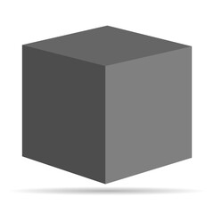 Isometric cube design, web modern concept shadow icon, geometric shape vector illustration