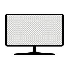 Thin pc monitor icon, technology device equipment symbol,  web vector illustration