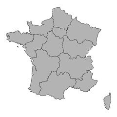Obraz premium France map symbol shape, travel web flat concept icon symbol vector illustration