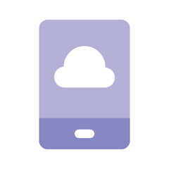 Cloud computing, mobile with cloud, icon of mobile cloud