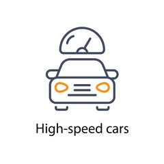 High-speed cars vector icon