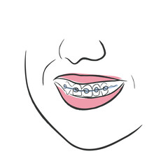 hand drawn line art vector of a couple sitting together calmly.