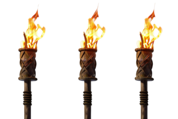 Genuine Picture of Garden Torches Isolated On Transparent Background