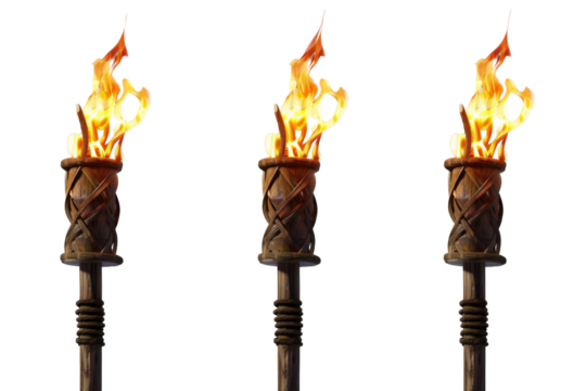 Genuine Picture of Garden Torches Isolated On Transparent Background