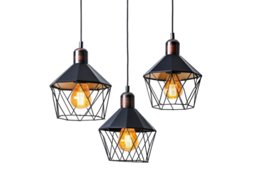 Geometric Light Fixture Isolated On Transparent Background