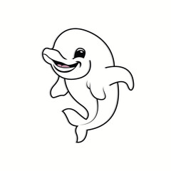 dolphin outline vector illustration of coloring page