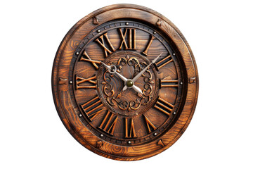 Obraz premium Handcrafted Wall Clocks Uncovered: True Depiction Isolated On Transparent Background
