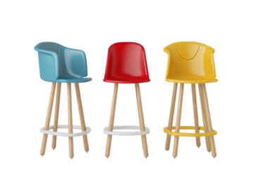 Authentic Representation of High Chairs Isolated On Transparent Background