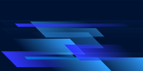 Fototapeta premium Abstract technology concept blue arrows with circles lines and lighting effect background