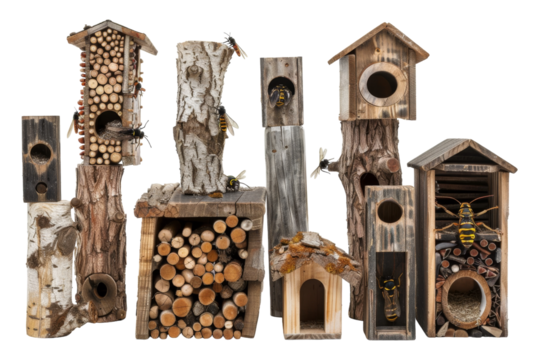 Insect Hotels: Authentic Visual Isolated On Transparent Background