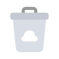Concept icon of cloud delete, cloud and trash bin vector design