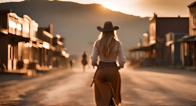 Cowboy woman in the Wild West.
