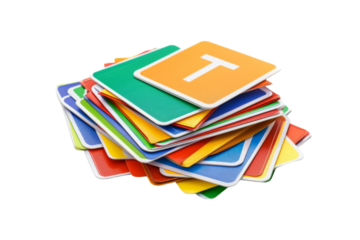 Language Learning Cards Isolated On Transparent Background