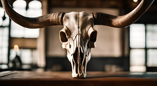 Skull of a bull.