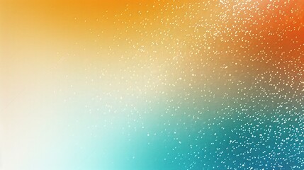 Fototapeta premium Vibrant grainy gradient background in teal, orange, white, and yellow hues, featuring glowing light and noise texture for banner, poster, and backdrop design. 