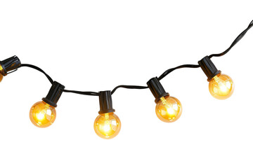 Real Image of LED String Lights for Gardens Isolated On Transparent Background
