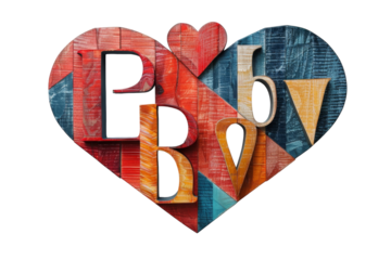 Love Quotes Wall Art: Authentic Visual Isolated On Transparent Background