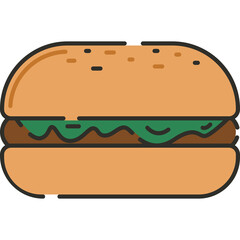Burgers Illustraton Flat Design Isolated Background