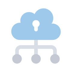 Trendy icon of cloud network security, ready to use vector