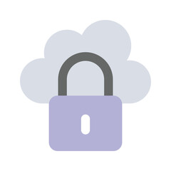 Secure cloud, cloud protection, cloud security icon design