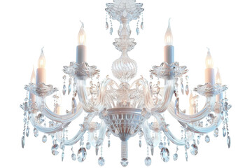Crystal Elegance: Real Images of Modern Crystal Chandeliers Isolated On Transparent Background