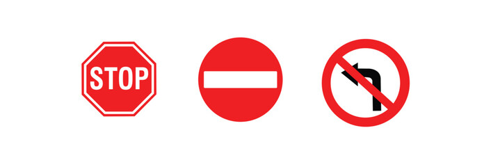 stop road red sign and Warning stop sign