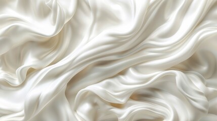 Obraz premium Close-up of creamy, smooth white vanilla yogurt texture.