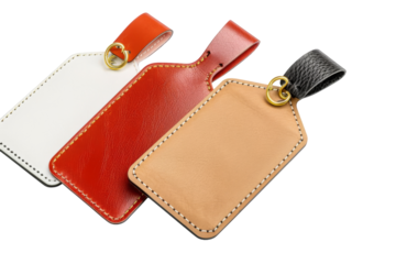 Actual View: Personalized Luggage Tag Presentation Isolated On Transparent Background