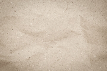Old paper vintage texture surface for background. Recycle pale brown paper crumpled texture, Cream color recycled kraft paper texture blank with copy space for text.